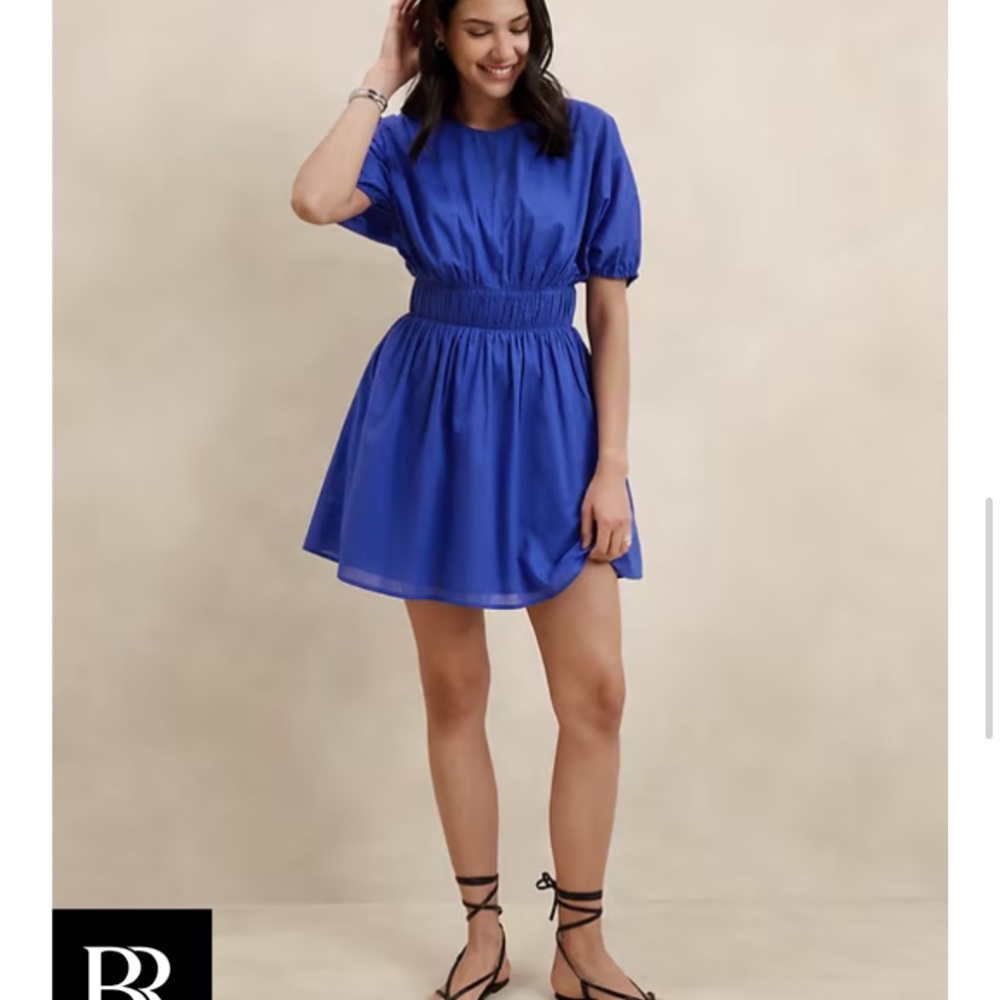Blue Voile Mini Dress by Banana Republic